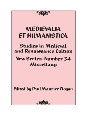 cover image of Medievalia et Humanistica v34